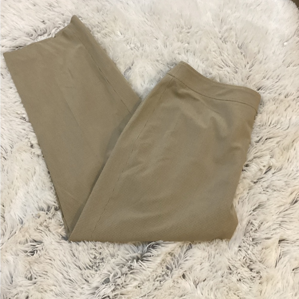 Talbots tan and gray check ankle pants woman’s size 14 stretch